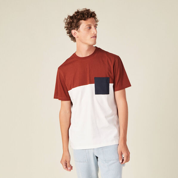 t shirt eco responsable marron cognac homme T-shirt éco-responsable marron cognac homme