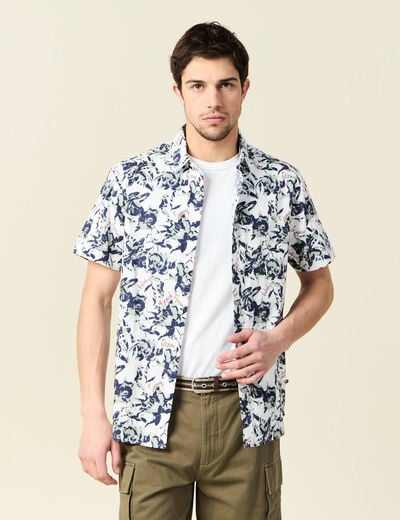 Chemise manches courtes blanc homme