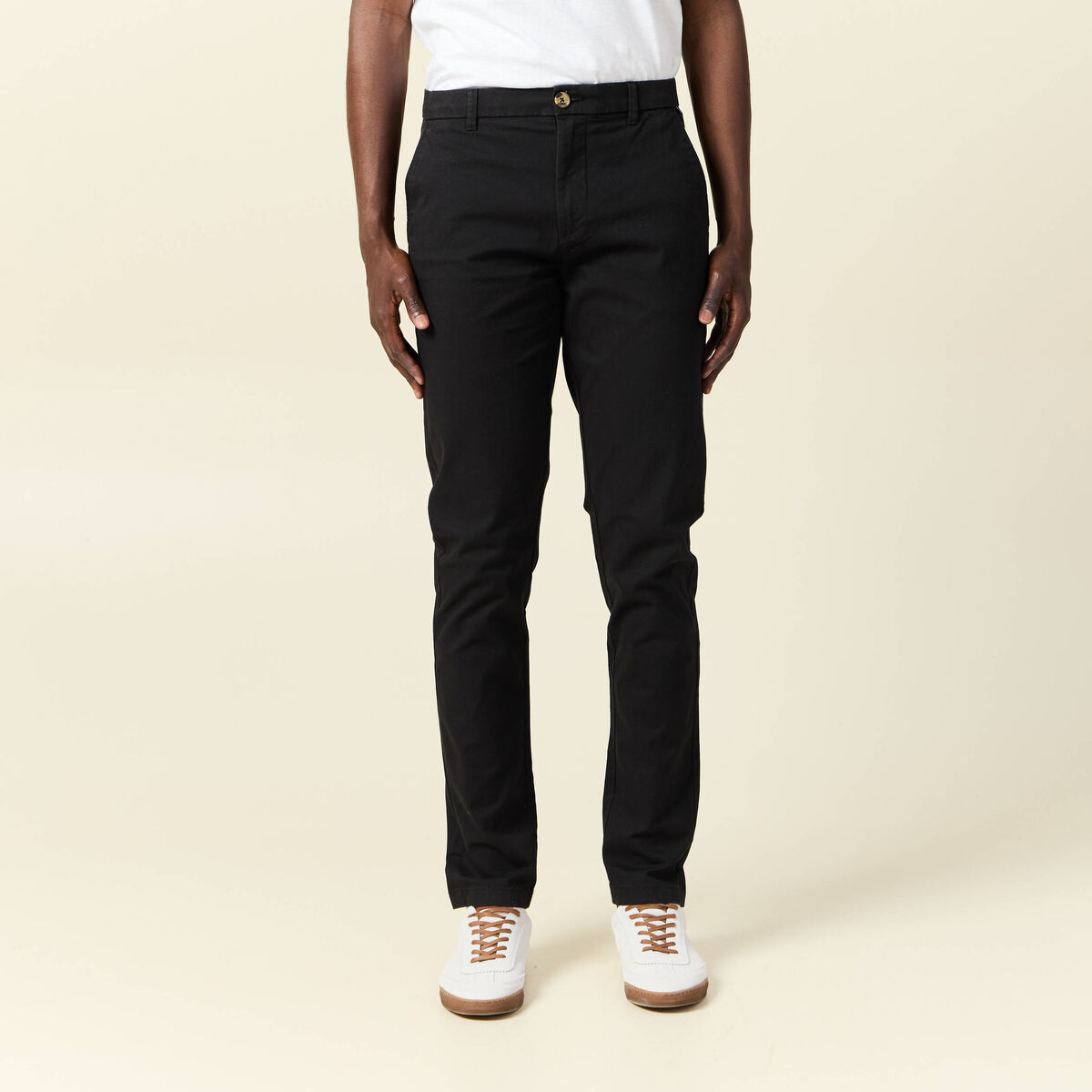 Pantalon chino longueur 32 noir homme