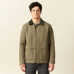 Veste déperlante boutonnée vert kaki homme