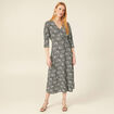 Robe midi droite manches 3/4 noir femme