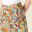 Jupe évasée taille smockée multicolore femme