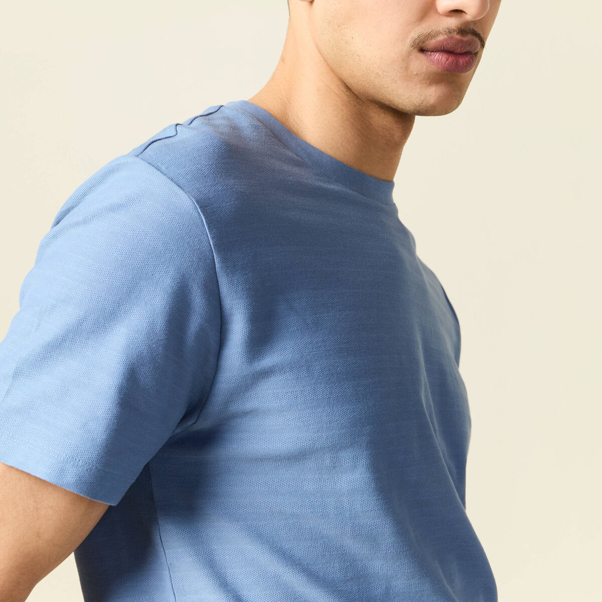 T-shirt manches courtes bleu gris homme