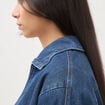 Blouson oversize en jeans doubl&eacute; denim stone femme