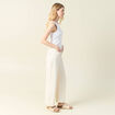 Pantalon large denim blanc femme