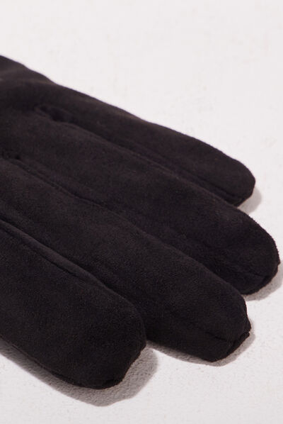 Gants avec noeuds noir femme