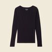 T-shirt femme maille unie Instinct noir femme