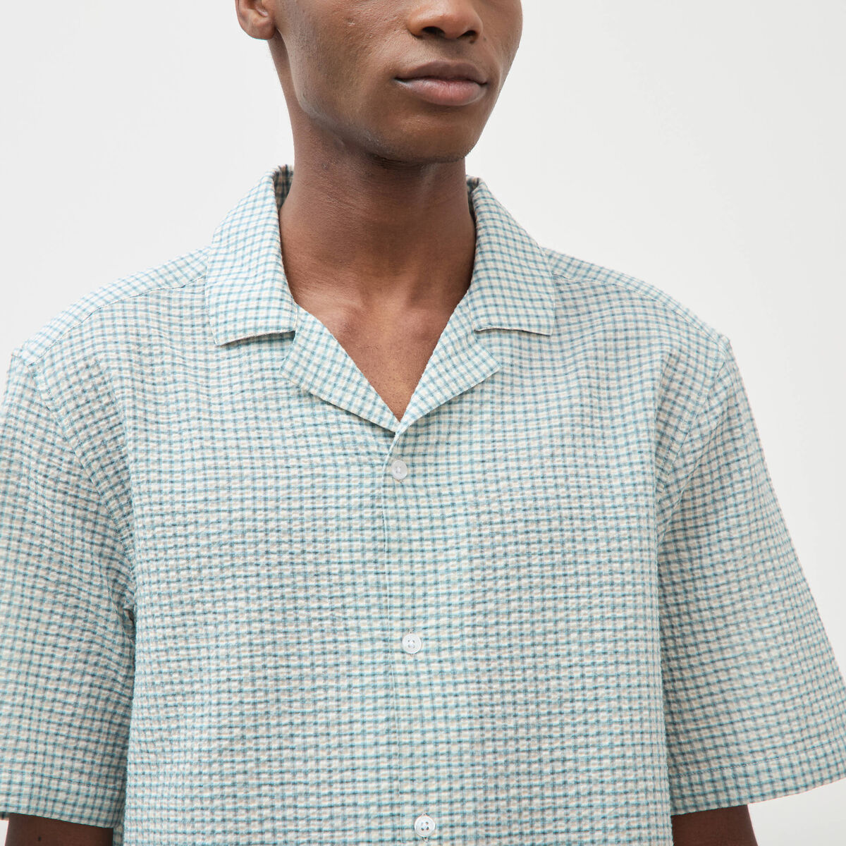 Chemise boyfriend manches courtes vert clair homme
