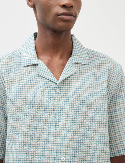 Chemise boyfriend manches courtes vert clair homme