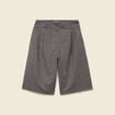 Bermuda large taille haute gris femme