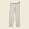 Pantalon chino longueur 32 avec ceinture gris homme