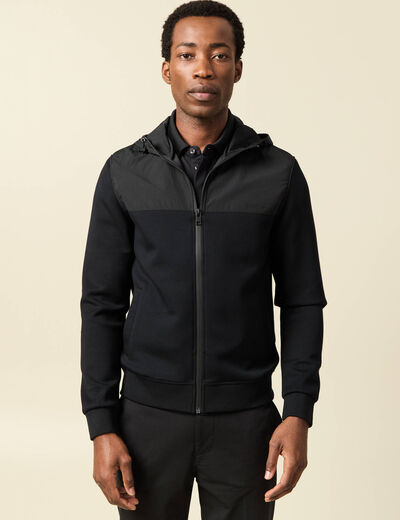 Sweat zipp&eacute; &agrave; capuche vert fonc&eacute; homme