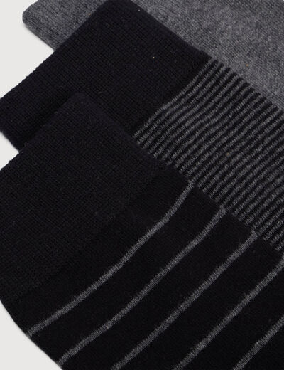 Lot de 3 paires de chaussettes noir homme