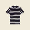 T-shirt ray&eacute; col rond manches courtes ecru homme