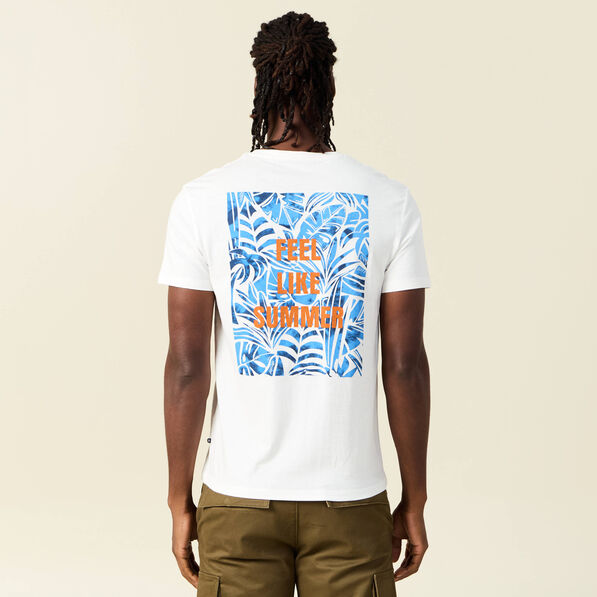T-shirt manches courtes ecru homme