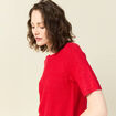 Pull manches courtes rouge femme