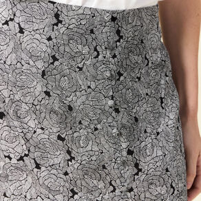 Jupe midi droite fendue noir femme