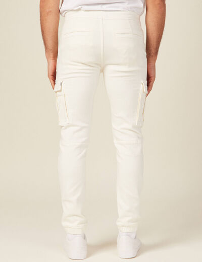 Pantalon battle bas resserré ecru homme