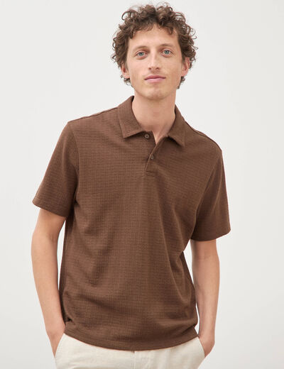 Polo manches courtes taupe homme