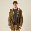 Parka droite à capuche camel homme