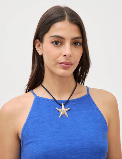 Collier bleu marine femme