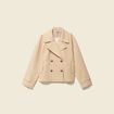 Trench oversize court col tailleur beige femme
