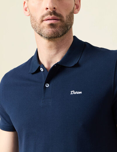 Polo manches courtes bleu marine homme