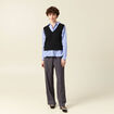 Pull sans manches col en V noir femme