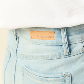 jeans slim taille haute denim bleach femme Jeans slim taille haute denim bleach femme