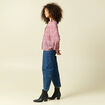 Blouse manches longues col V rose femme