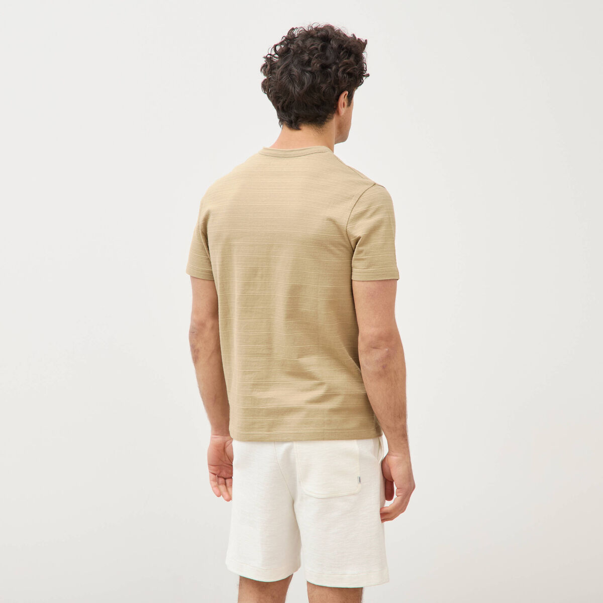 T-shirt manches courtes beige fonce homme