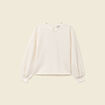 Sweat col rond manches longues ecru femme