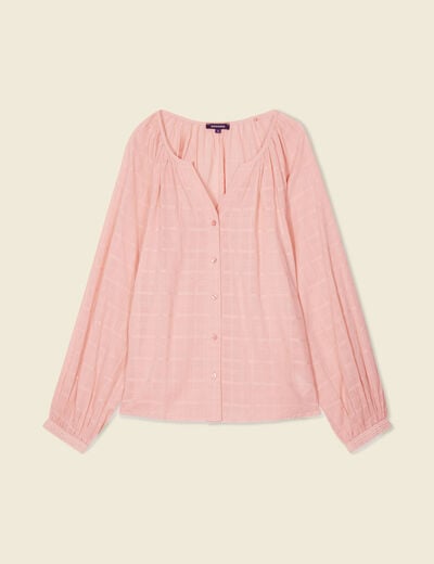 Blouse manches longues rose femme