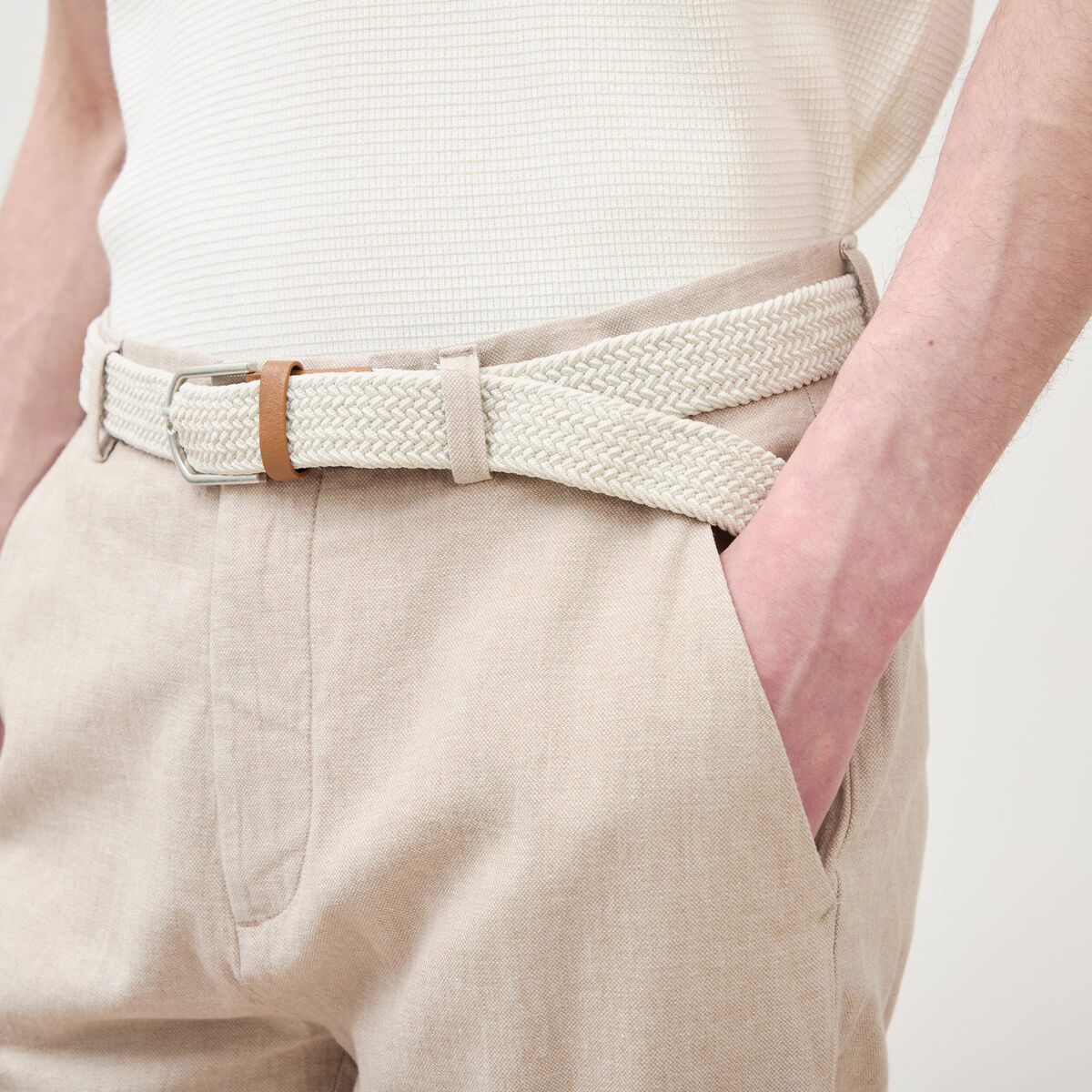 Chino coupe droite longueur 32 beige fonce homme