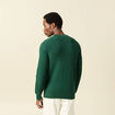 Pull col rond manches longues en coton vert homme