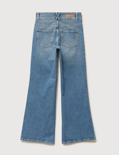 Jeans bootcut taille haute denim used femme