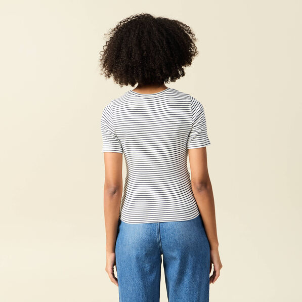 T-shirt manches courtes bleu femme