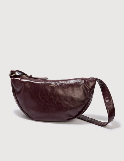 Sac bandouli&egrave;re avec doublure prune femme