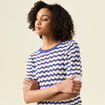 Pull manches courtes bleu electrique femme