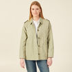 Veste droite avec poches vert kaki femme