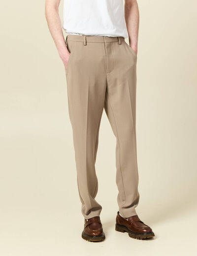 Pantalon slim cigarette taupe homme