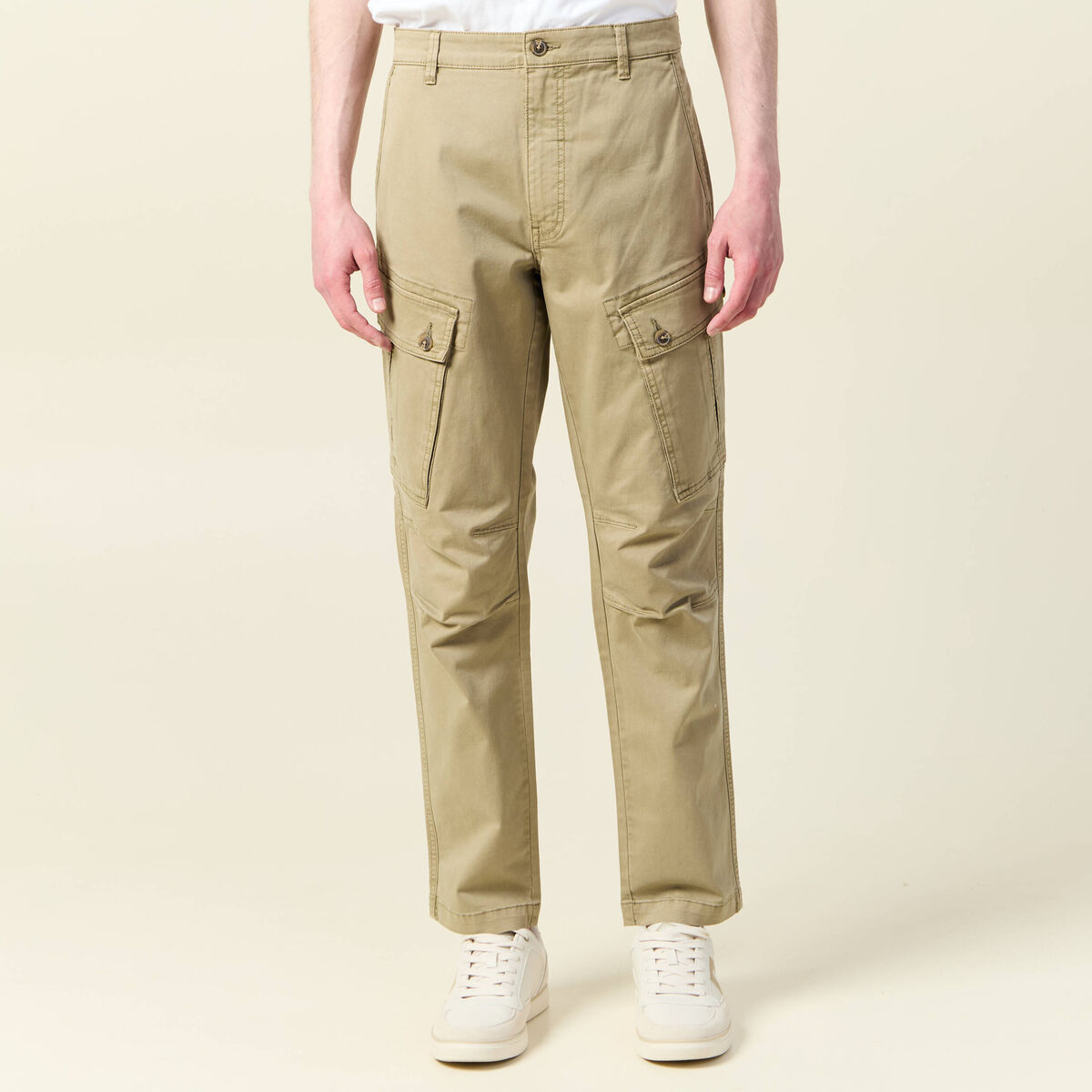 Pantalon cargo droit gris homme