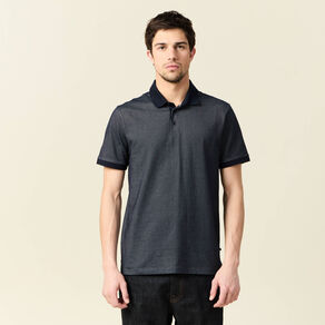 Polo manches courtes bleu marine homme