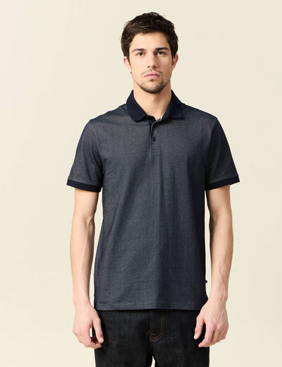 Polo manches courtes bleu marine homme