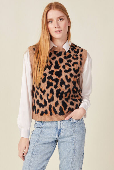Pull éco-responsable marron clair femme