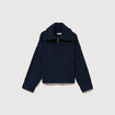 Pull droit manches longues bleu marine femme
