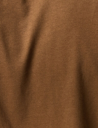 T-shirt en coton manches courtes marron homme