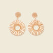 Boucles d'oreilles pendantes ecru femme