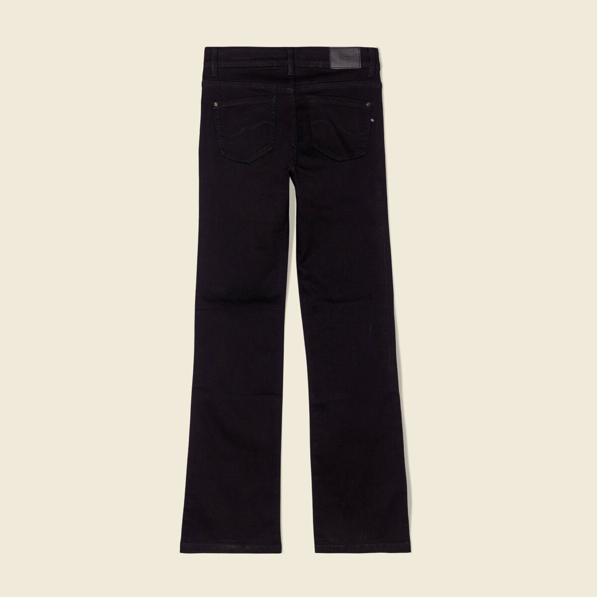 Jeans bootcut taille haute denim noir femme
