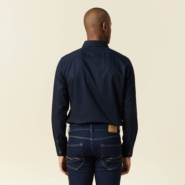 Chemise manches longues bleu marine homme